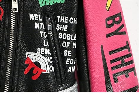 【新品】OMM Rosa jacketとタフバックgoreミトン Alloaone Autumn Punk Style Pink Leather Jacket Women Slim